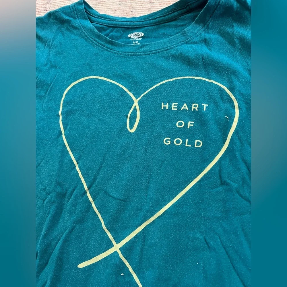 Old Navy Teal 'Heart of Gold' Kids Tee